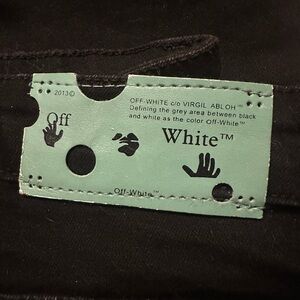 Off-White Black Main Label Jeans with Green Tag